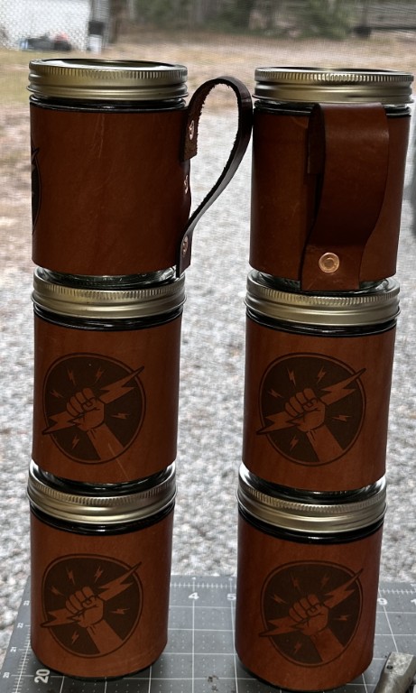 Customized leather jar covers