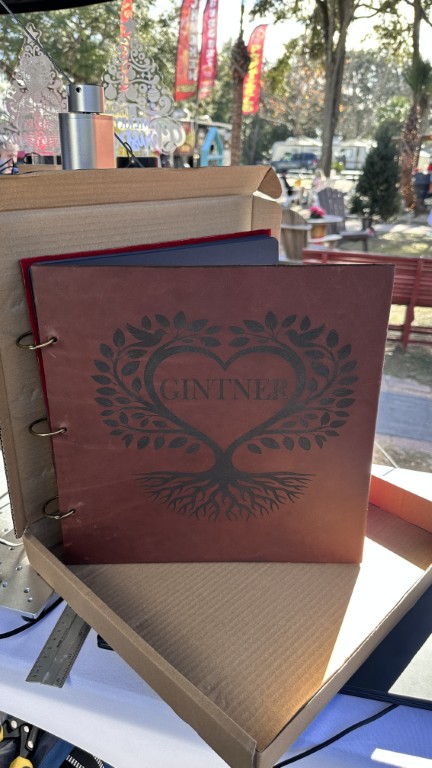 Customized engraved leather cover for journals